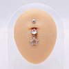 304 Stainless Steel Micro Pave Cubic Zirconia Belly Rings WGADED5-49-1