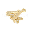 Brass Crystal Rhinestone Letter Links Connector Charms KK-S395-06G-A-2