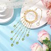 Wire Wrapped Natural Citrine Chips Ring Hanging Ornaments HJEW-JM02371-03-2