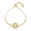 Virgin Mary Theme Brass Micro Pave Cubic Zirconia Slider Bracelets for Women BJEW-U013-02G-04-1
