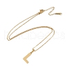 Ion Plating(IP) Initial Letter 304 Stainless Steel Pendant Necklaces NJEW-M199-01G-L-3