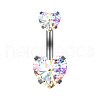 Heart Cubic Zirconia Belly Button Rings WG98059-06-1