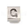 Letter Style 304 Stainless Steel Square Slide Charms STAS-L132-20G-1