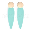 Brass Resin Teardrop Stud Earrings for Women EJEW-U030-01G-01-1