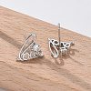 Brass Clear Cubic Zirconia Stud Earrings EJEW-Q014-10P-5