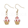 Ice Cream Cup Handmade Glass Seed Beads Dangle Earrings for Women EJEW-MZ00392-01-2