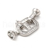 Rack Plating Brass Pave Clear Cubic Zirconia Fold Over Clasps KK-G458-04P-3