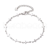 Brass Bar Link Chains Bracelets for Women BJEW-JB11315-02-2
