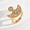 Brass Micro Pave Cubic Zirconia Adjustable Finger Rings for Women DA2871-3-1