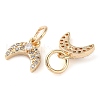 Rack Plating Brass Micro Pave Clear Cubic Zirconia Charms KK-D097-06G-2