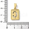 304 Stainless Steel Alphabet Pendants STAS-S152-01G-C-3