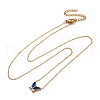304 Stainless Steel Cubic Zirconia Butterfly Pendant Necklaces NJEW-Z057-05A-G-4