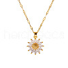 Sunflower Stainless Steel Clear Cubic Zirconia Pendant Necklaces for Women FS-WG5C110-01-5