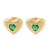 Rack Plating Brass with Cubic Zirconia Stud Earrings for Women EJEW-G394-05G-2