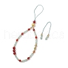 Natural Carnelian & Peacock Green Agate Mobile Straps HJEW-JM03425-03-4