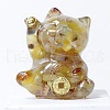 Natural Yellow Agate Chip & Resin Craft Display Decorations DJEW-PW0021-29G-13-1