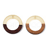 Walnut Wood & Luminous Glow in the Dark Resin Pendants RESI-N039-78-4