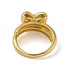 Bowknot Brass Micro Pave Clear Cubic Zirconia Double Rings RJEW-Z050-24G-4