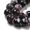 Faceted Natural Fire Crackle Agate Beads Strands G-F447-12mm-N15-4
