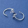 999 Fine Silver Pull Through Earrings EJEW-P296-26C-S-2