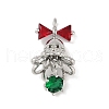 Christmas Theme Brass Micro Pave Cubic Zirconia Pendants KK-Z065-03P-1