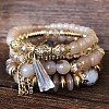 4Pcs Bohemian Style Acrylic Beaded Stretch Bracelet Sets for Women WGF9E90-05-1