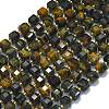 Dyed Natural Yellow Blue Tiger Eye Beads Strands G-K389-A34-01-1