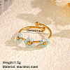 Flower 304 Stainless Steel with Cubic Zirconia Cuff Rings for Women FS-WG31CBD-03-1