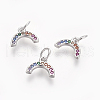 Brass Cubic Zirconia Charms ZIRC-E162-14-2