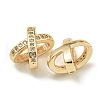 Letter X Rack Plating Brass Micro Pave Cubic Zirconia Europen Beads KK-K386-15G-2