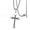 Cross Alloy Black Enamel Pendant Necklaces FS-WGF2765-01-5
