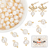 Beebeecraft 40Pcs Natural Cultured Freshwater Pearl Oval Charms PALLOY-BBC0001-03-1