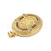 Brass Micro Pave Clear Cubic Zirconia Pendants ZIRC-A021-40G-2