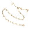 Brass Star Charm Wavy Bar Link Waist Chains for Women NJEW-C00039-4