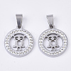 201 Stainless Steel Pendants STAS-N089-47P-1