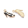 Rack Plating Alloy Enamel Pendants ENAM-N056-421B-2