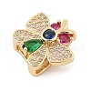 Brass Micro Pave Cubic Zirconia Slide Charms ZIRC-I068-22G-02-2