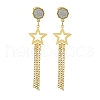 Ion Plating(IP) 304 Stainless Steel Star Dangle Stud Earrings EJEW-G400-42G-03-1