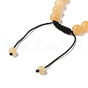 8mm Round Natural Yellow Jade Braided Bead Bracelets BJEW-C067-01B-12-4
