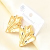 304 Stainless Steel Rhombus Stud Earrings EJEW-P312-02G-3