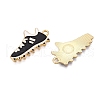 Rack Plating Alloy Enamel Pendants ENAM-N056-387KCG-01-2