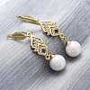 Brass Micro Pave Clear Cubic Zirconia Dangle Earrings EJEW-F362-04G-4