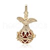 Golden Plated Brass Hollow Round Cage Pendants KK-J251-11G-2