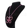 Delicate Zinc Alloy Full Rhinestone Butterfly Pendant Necklaces for Women FS-WGCC89D-02-1