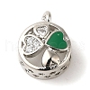 Rack Plating Brass Micro Pave Clear Cubic Zirconia with Enamel Pendant KK-P267-16P-1