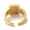 Rack Plating Brass Micro Pave Clear Cubic Zirconia Cuff Rings for Women RJEW-G325-13I-GP-3