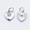 Brass Micro Pave Clear Cubic Zirconia Charms ZIRC-J040-09P-NR-2