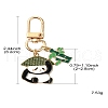 Panda Alloy Enamel Pendant Decorations HJEW-YW00020-01-3