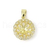 Brass Micro Pave Clear Cubic Zirconia European Dangle Charms Bails KK-K297-55G-1
