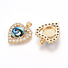 Brass Micro Pave Clear Cubic Zirconia Pendants for Women KK-T070-93A-04-2